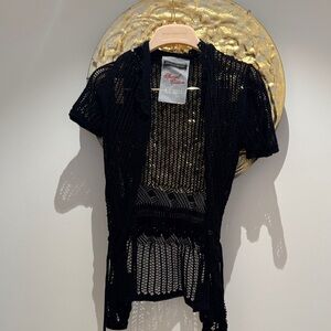Dolce & Gabbana Black Crochet Cardigan with pockets lSpecial edition sz Xs